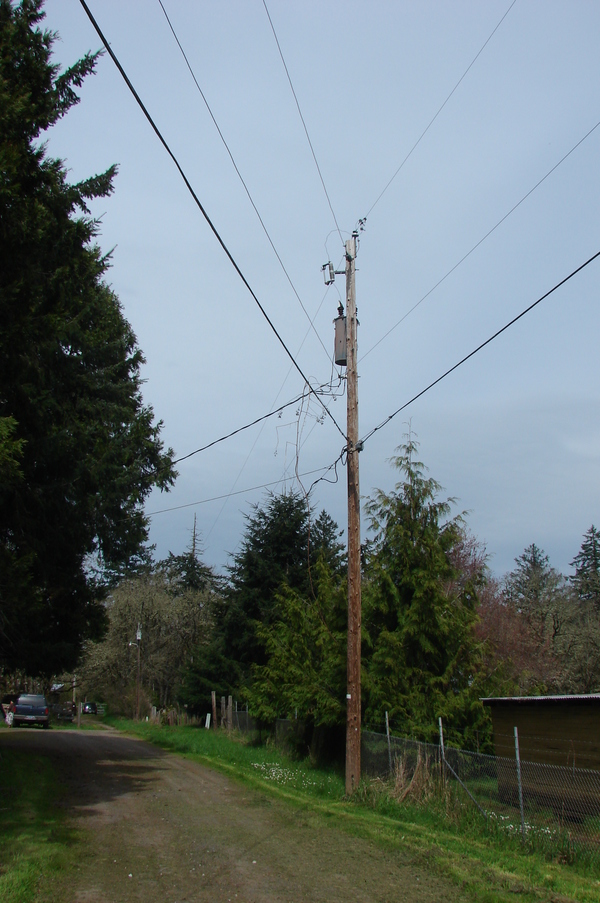 Another view of the EPUD power pole in front of the property.