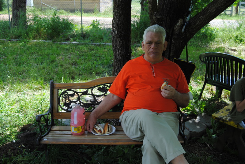 Grandpa Don eating.