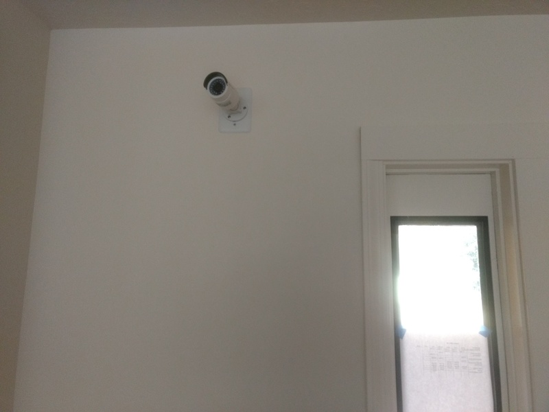 Security camera by front door, looking south into the Great Room.