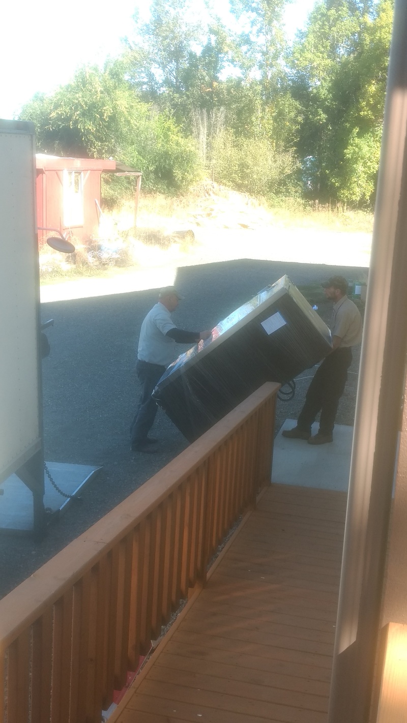 Delivery of Connie, our new fridge.