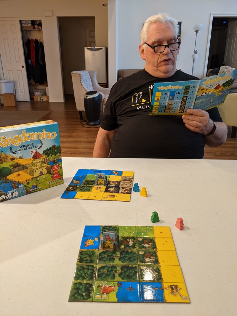 Kingdomino rule review after the first game.
