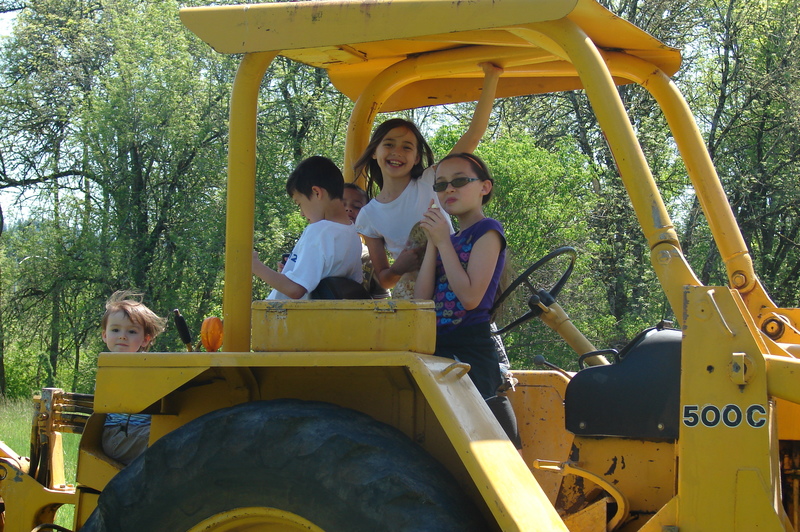 On Goliath the backhoe.