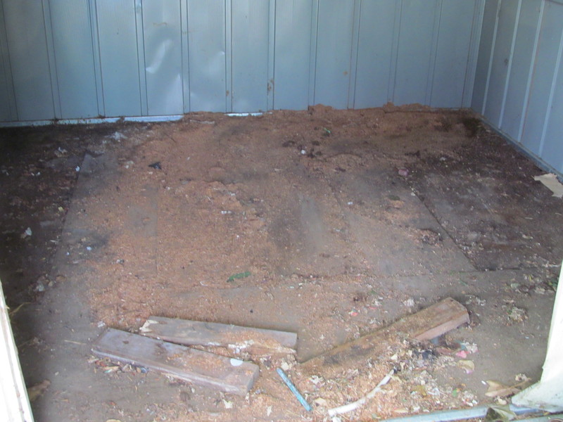 Here is the brown shed unloaded. I was afraid I would fall though the floor.