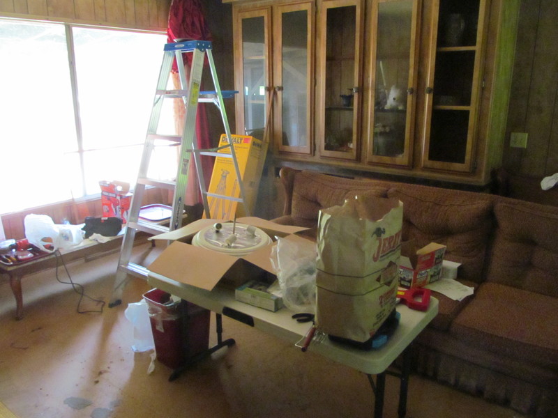 We bought a table to eat at. It also makes a nice staging area for projects. Got a ladder also.