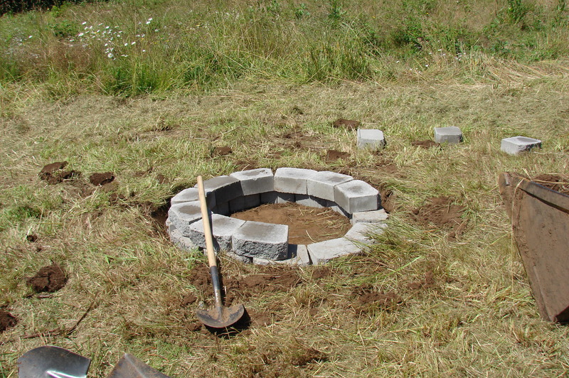 Fire pit nearly completed.