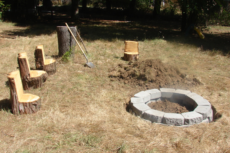 The picnic area fire pit digging has been completed and the fire pit installed.