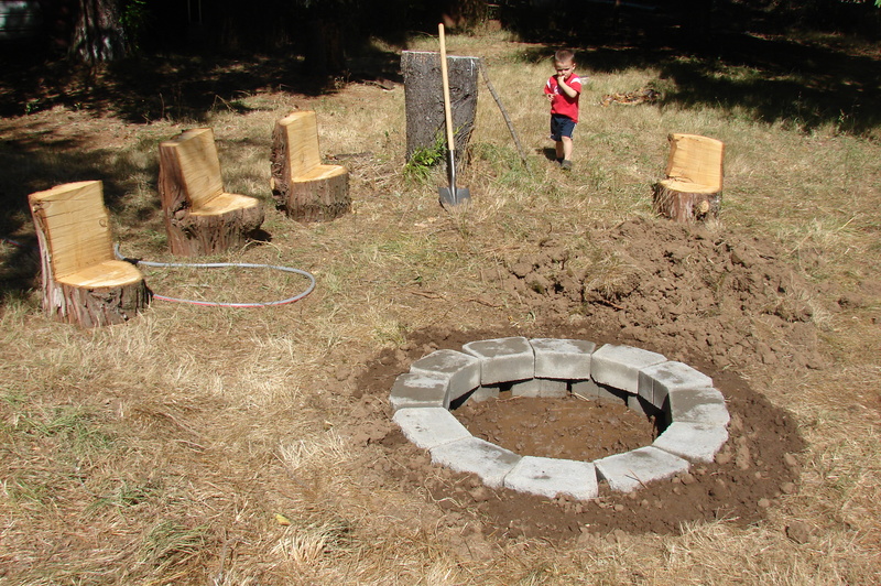 The completed fire pit.
