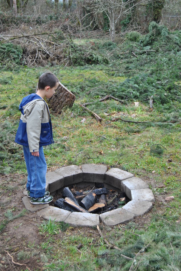 Alex at the fire pit.