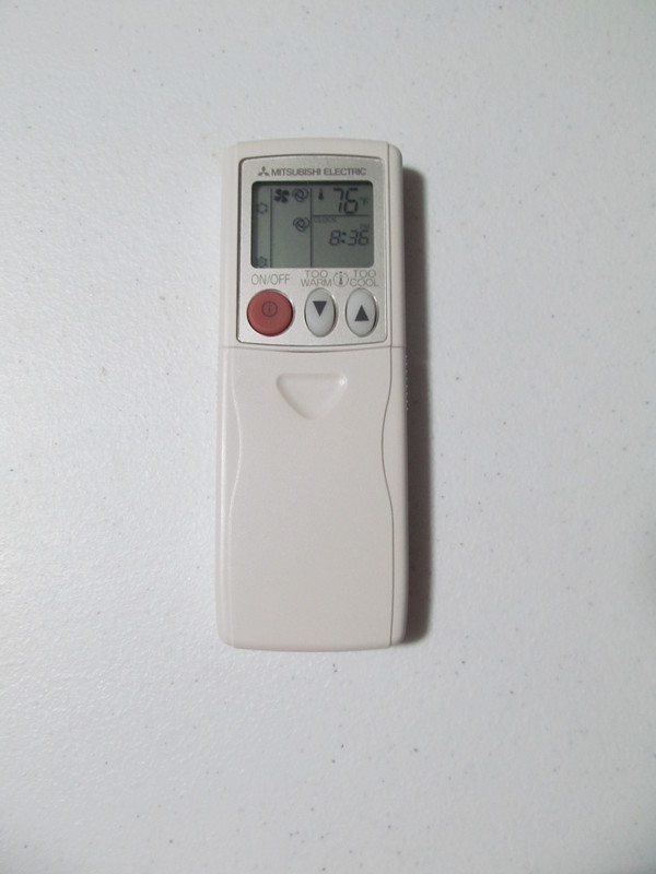 This is the HVAC remote in its closed position.