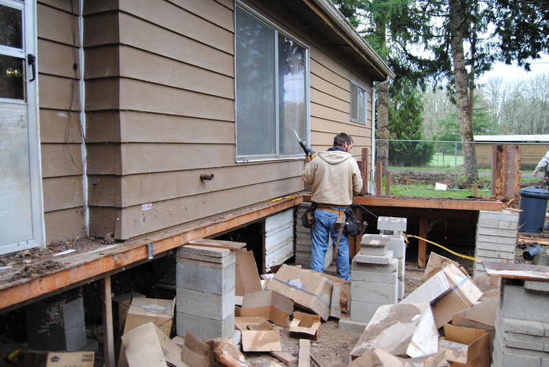 Removing the porch.
