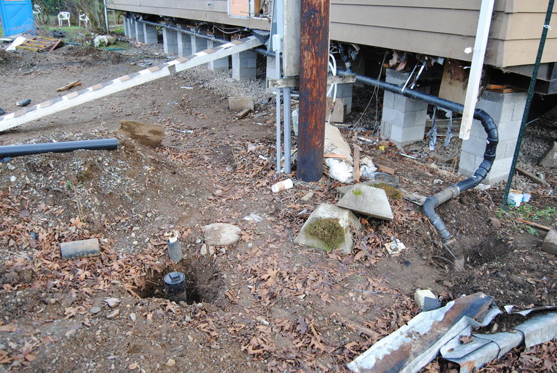 View of the plumbing for the house.