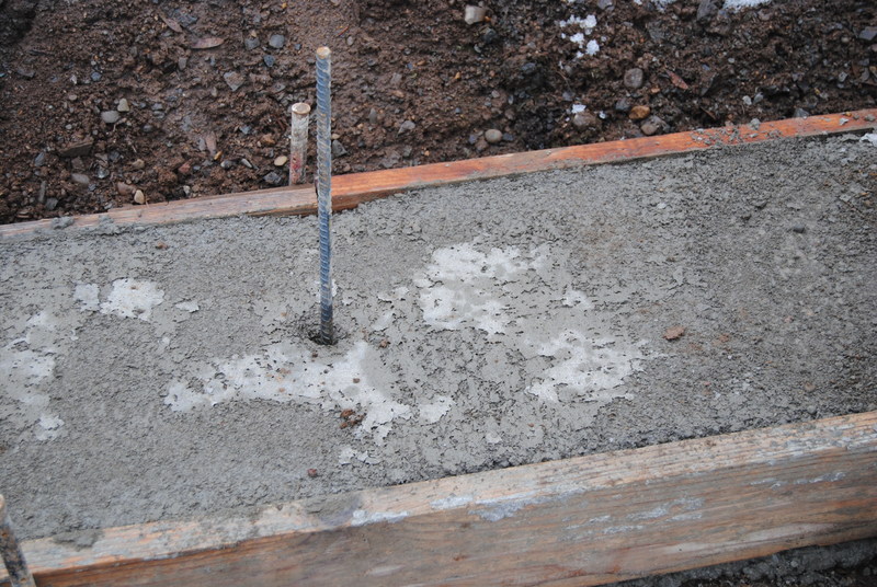 The top layer of the concrete is a little flaky because of the extremely cold temperatures.