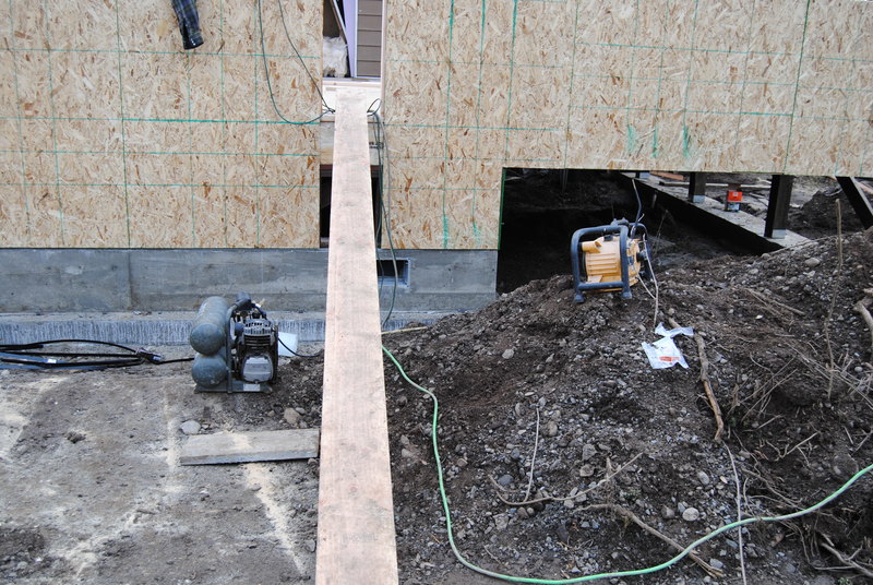The beam to enter.  A air compressor on the left and music on the right.