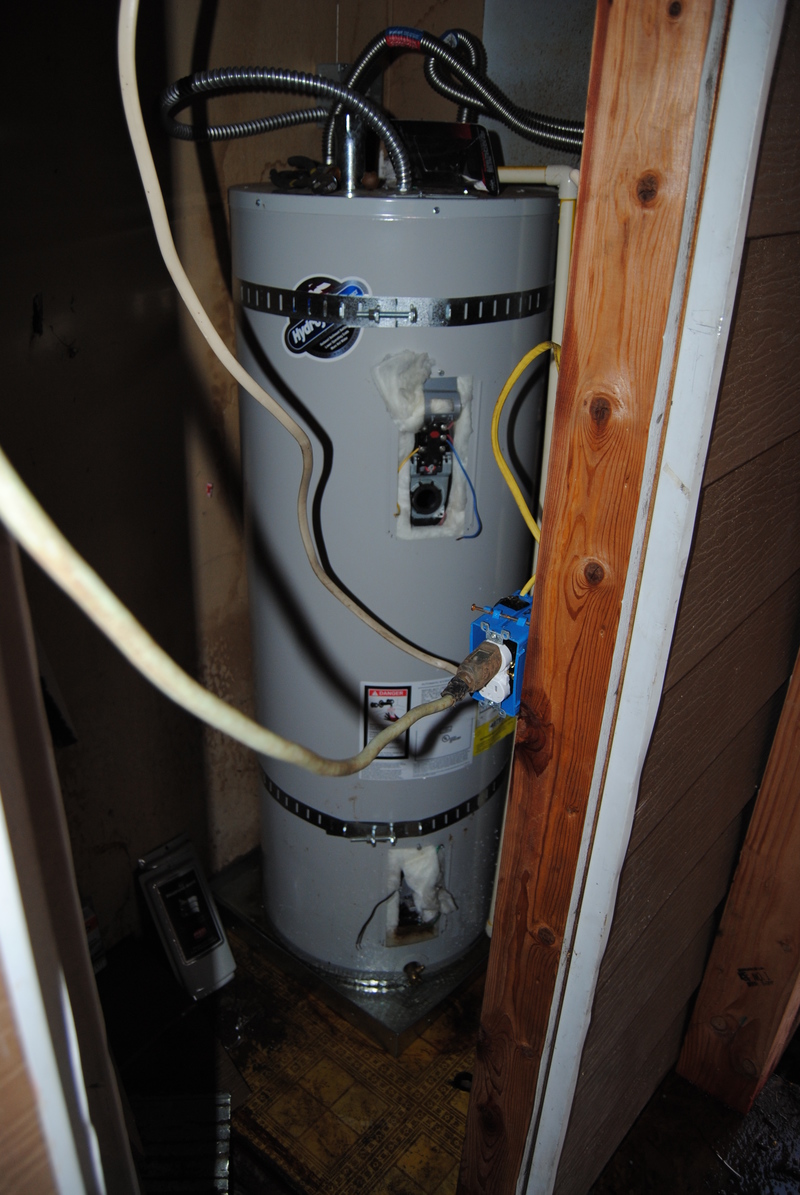 Hot water heater failed during the recent freeze. Apparently pipes broke, then drained, then the elements burned out.