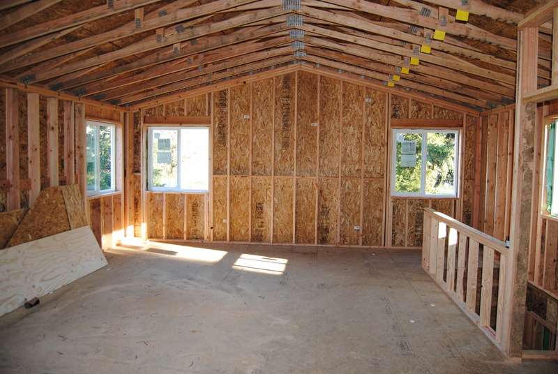 View of the east half of Lois's Loft. The four east windows are visible. The vaulted ceiling is visible.