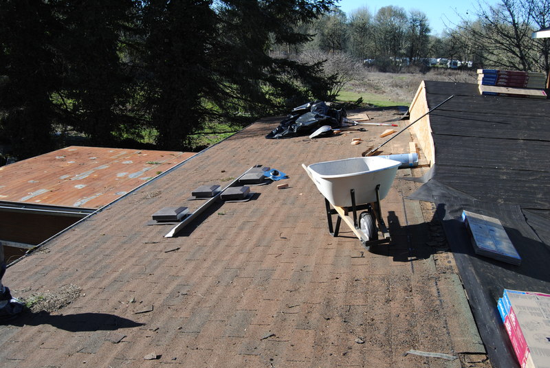 View of southwest roof from southeast roof.