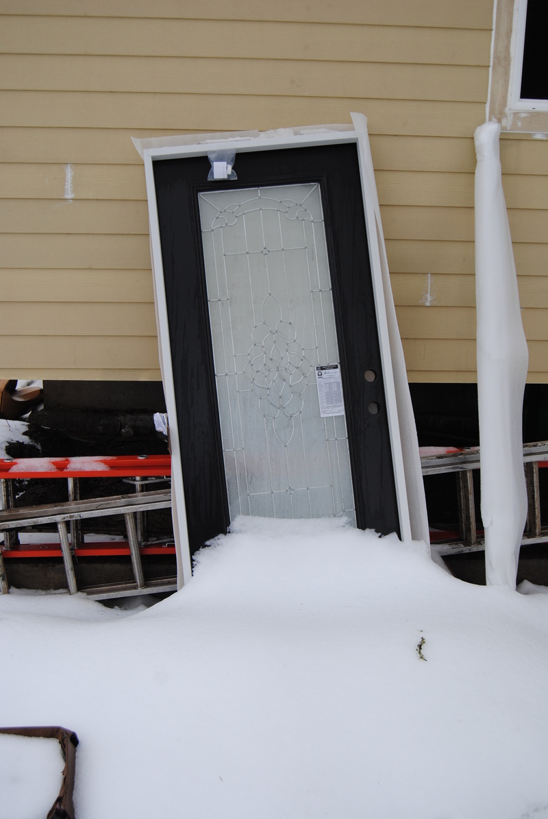 New front door, being tested for snow resistance :-)