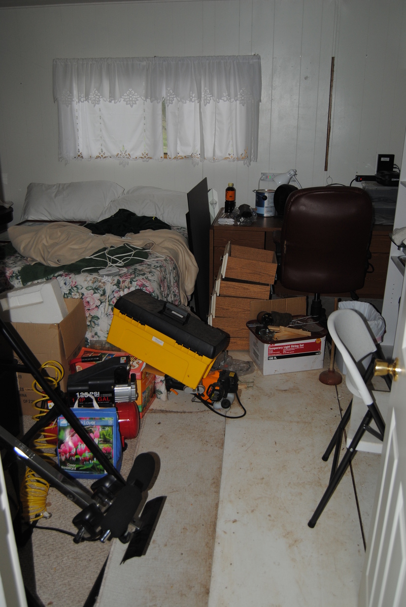 Master bedroom.  It is a mess because of construction and moving things around.