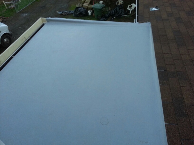 Portico roof membrane.