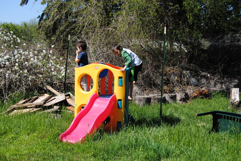 Plastic play structure.