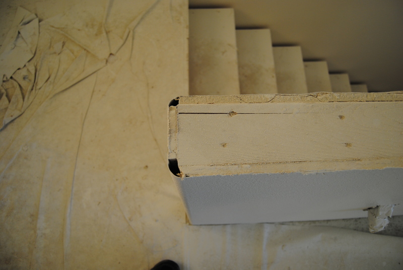 The top of the stairs.  Notice the way the corners look.