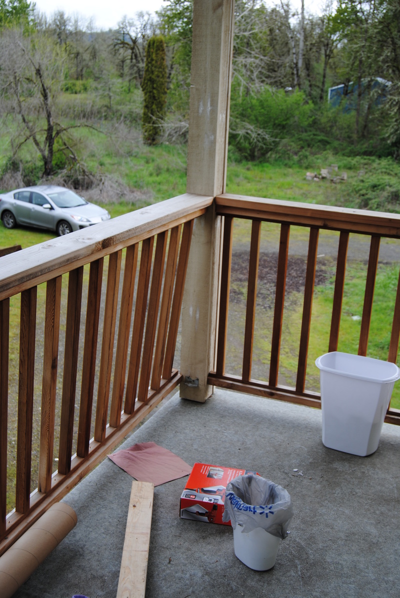 Lois's balcony. Notice the bottom of the railing is not secured, and is swinging free.