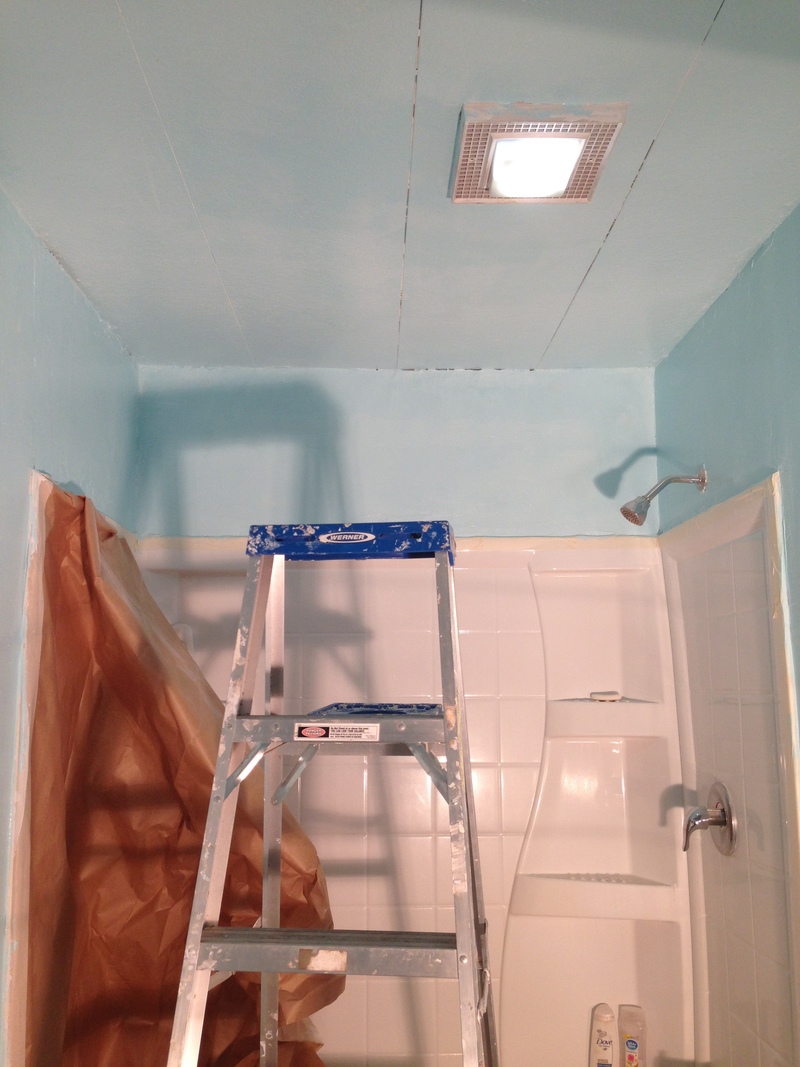 The shower area after painting.