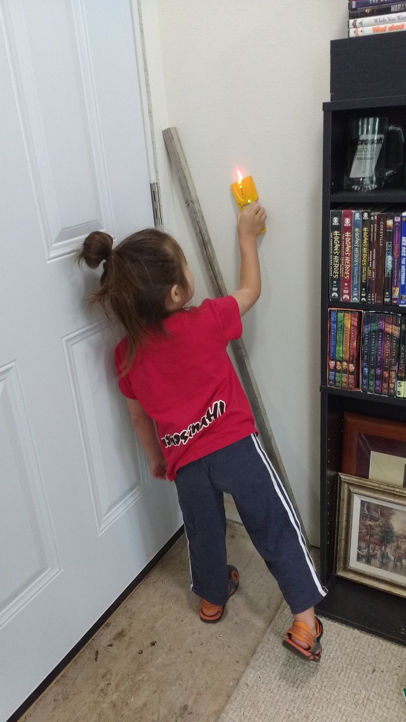 Kekoa experiments with the Stud Finder.