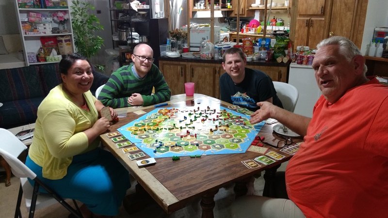 The Winegars came for dinner and game fun. We enjoyed showing them our way of playing Settlers of Catan.