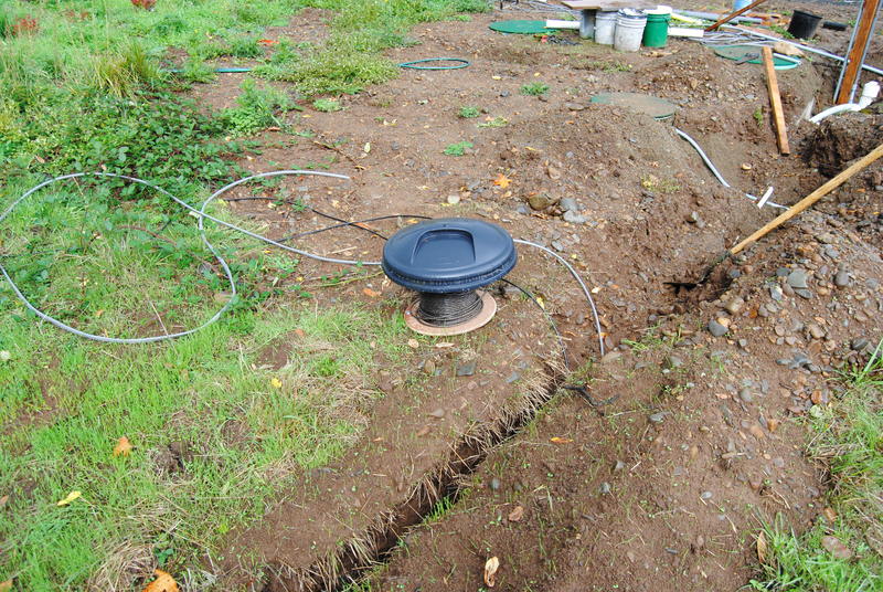 ST Septic Tank; Spool of direct-bury Cat6 cable