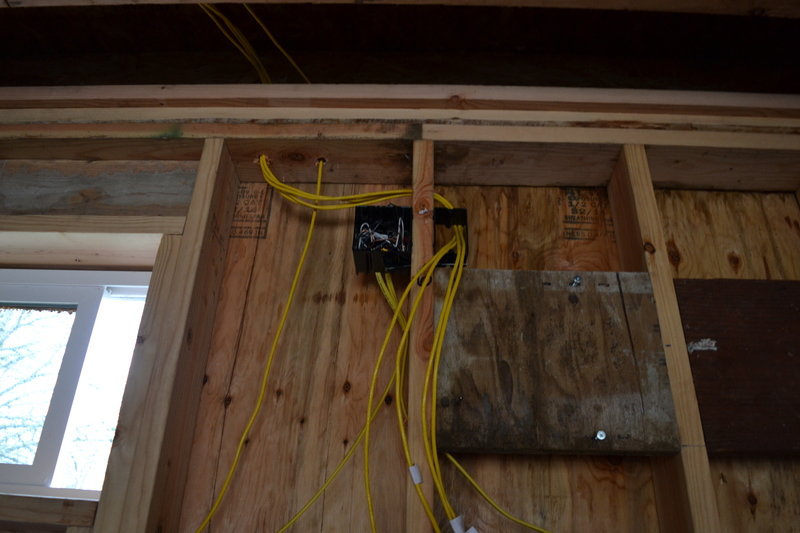 garage inside south; east bay, west half; tv mount lag bolts; network jack 6abcd.