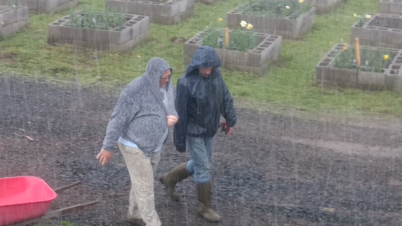 And, a sudden downpour. Don and Joseph are caught in it.