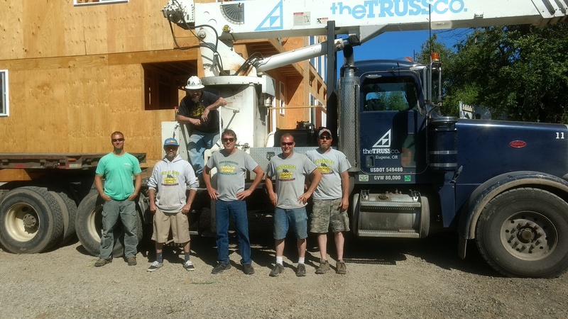 The crew: (front) Jesse, Rustin, Kent, Sky, and Jay. (back) The crane operator.