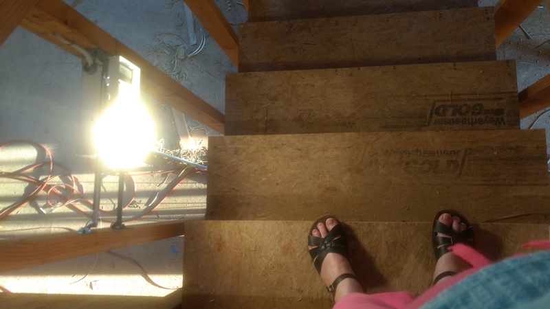 Stairway lighting. Toes of Lois.