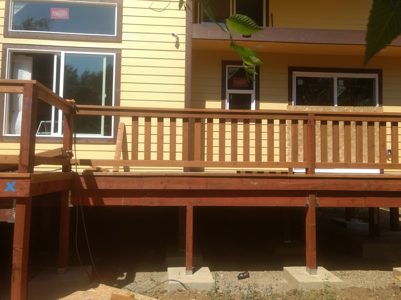 South deck railing. East half. Some spindles are in place.