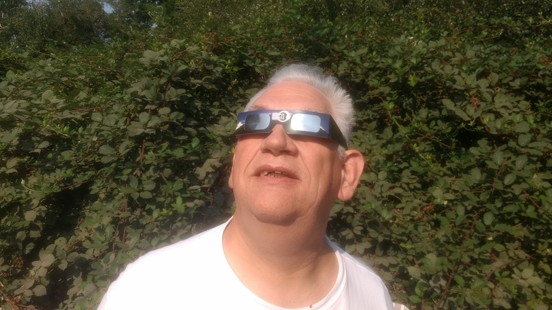 Don observes the eclipse. Cool dude!