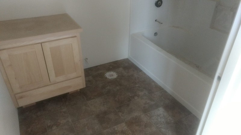 Bathroom Flooring and Cabinetry in rm2