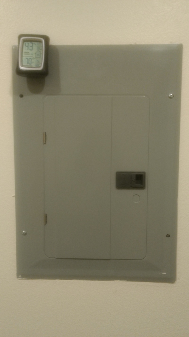 rmn: Network Closet: Lighting breaker box, and current temperature.