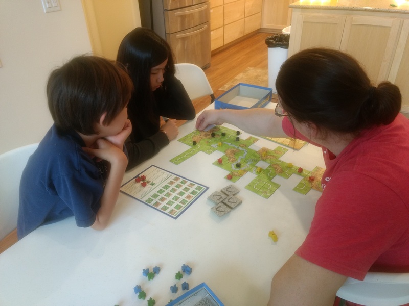 Carcassonne played by Wai Wai and Ben.