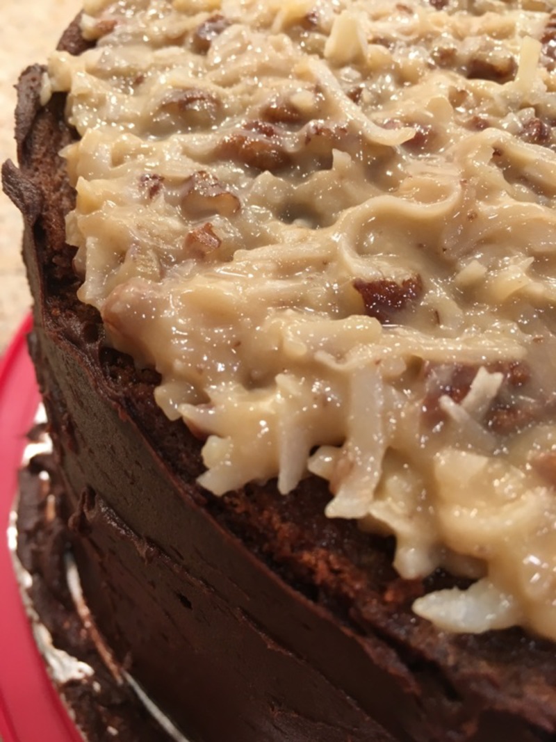 Carrie Rose made Lois a German Chocolate Cake for Lois's birthday.