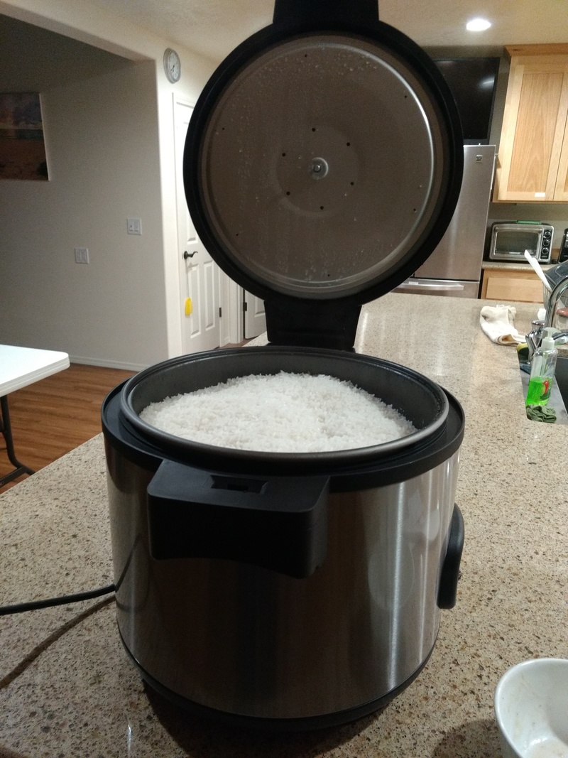 60-cup rice cooker. Enough to feed a small army. And it cooks fast, too.