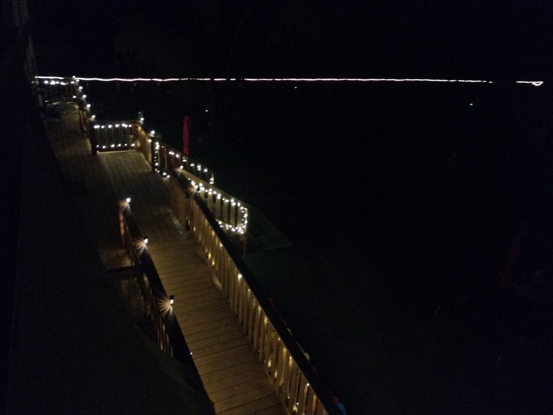 Here is a shot of the back deck all lit up at night.