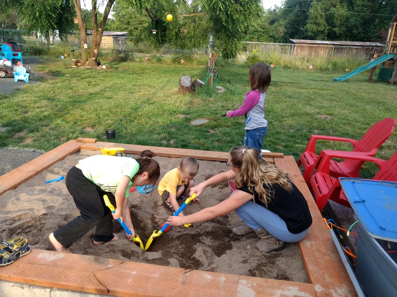 Let's make a pile in the sandbox.
