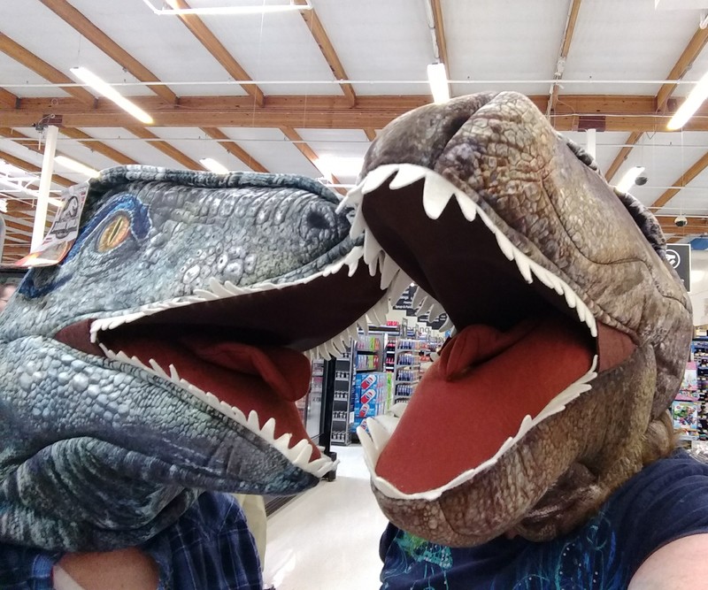 T-Rex Cindy and T-Rex Lois at Walmart.