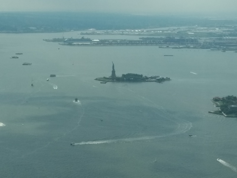 Statue of Liberty seen from World Trade Center Observation Deck.