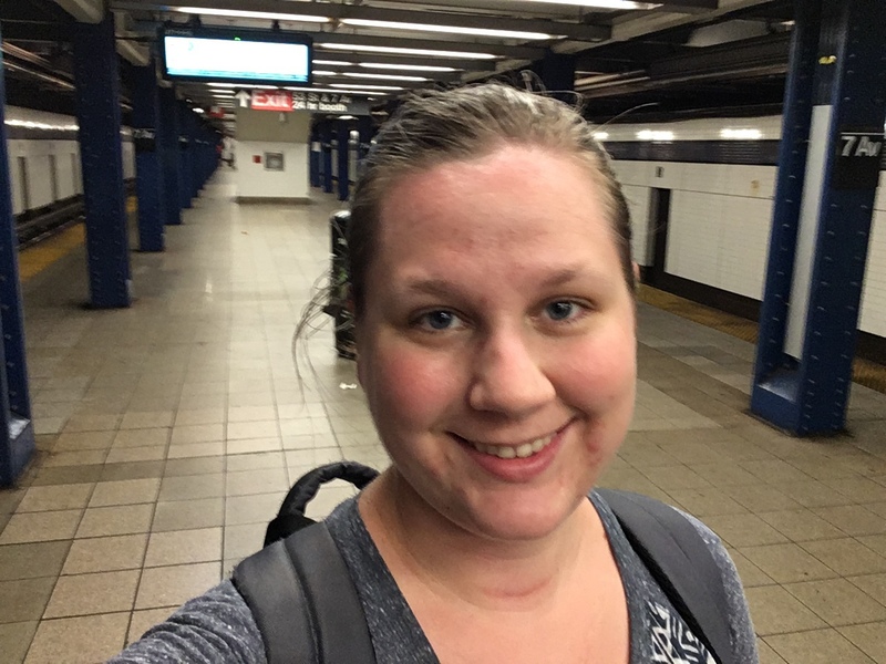 NYC, Stacia, Getting on the Subway.