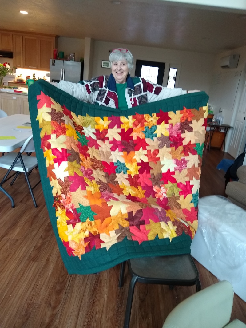 Marlene Matheson brought over her wonderful new quilt on which she has worked for a month.