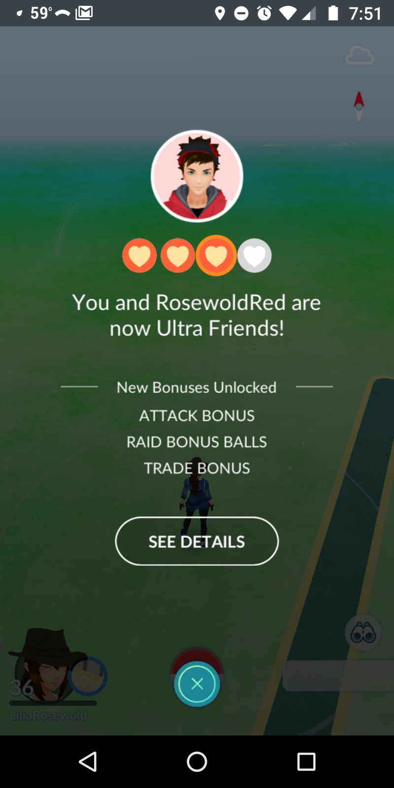 Speaking of Pokemon, Lois and been trading gifts with RosewoldRed (Don) and together they achieved the level of "Ultra Friends".