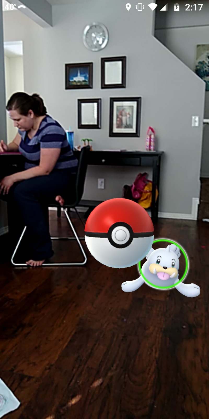 Lois found this lovely Pokemon in Stacia's living room.