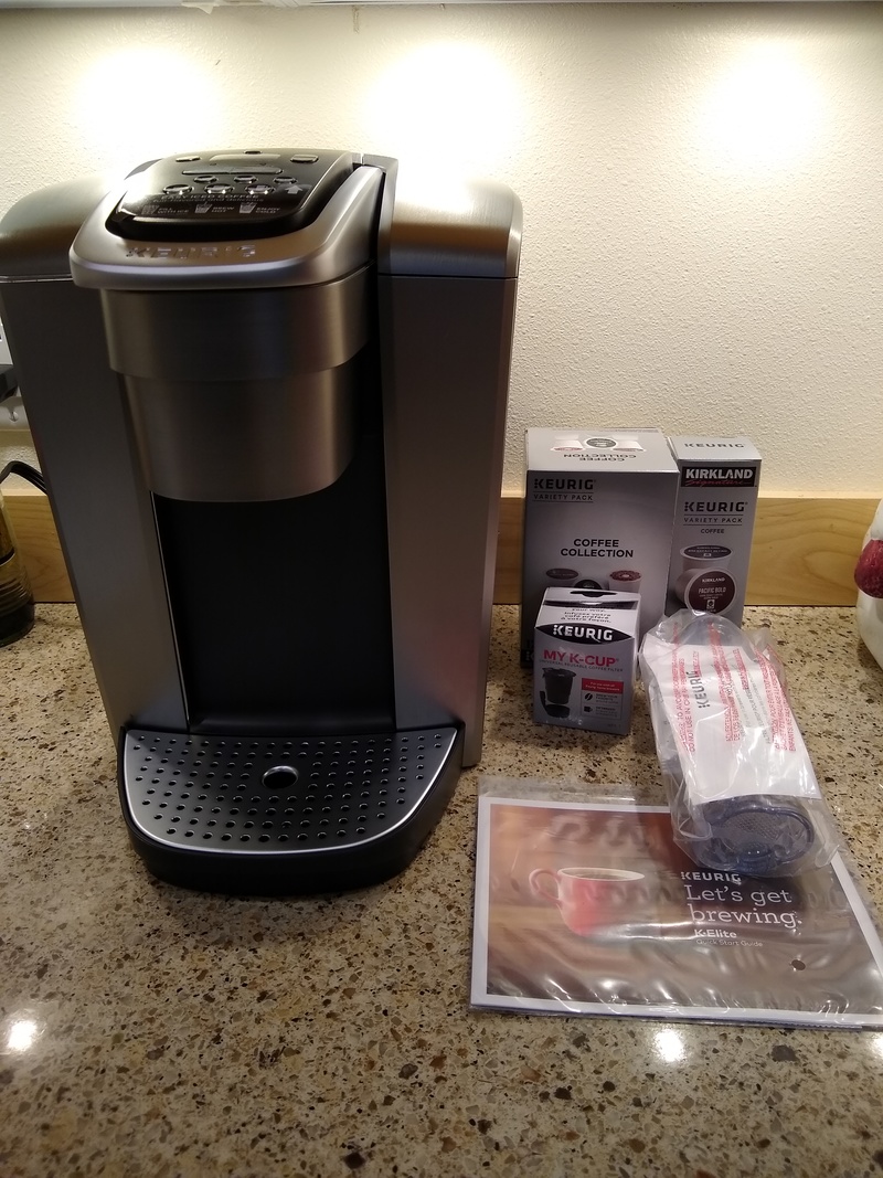 For our Airbnb rental, we got a Keurig K-Elite because our renters this coming week asked whether we had a coffee maker and we decided that it was a reasonable thing to have available.